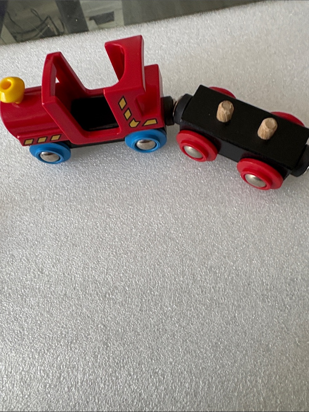 Wooden Red Pull-Along Train Car - Kids Toys